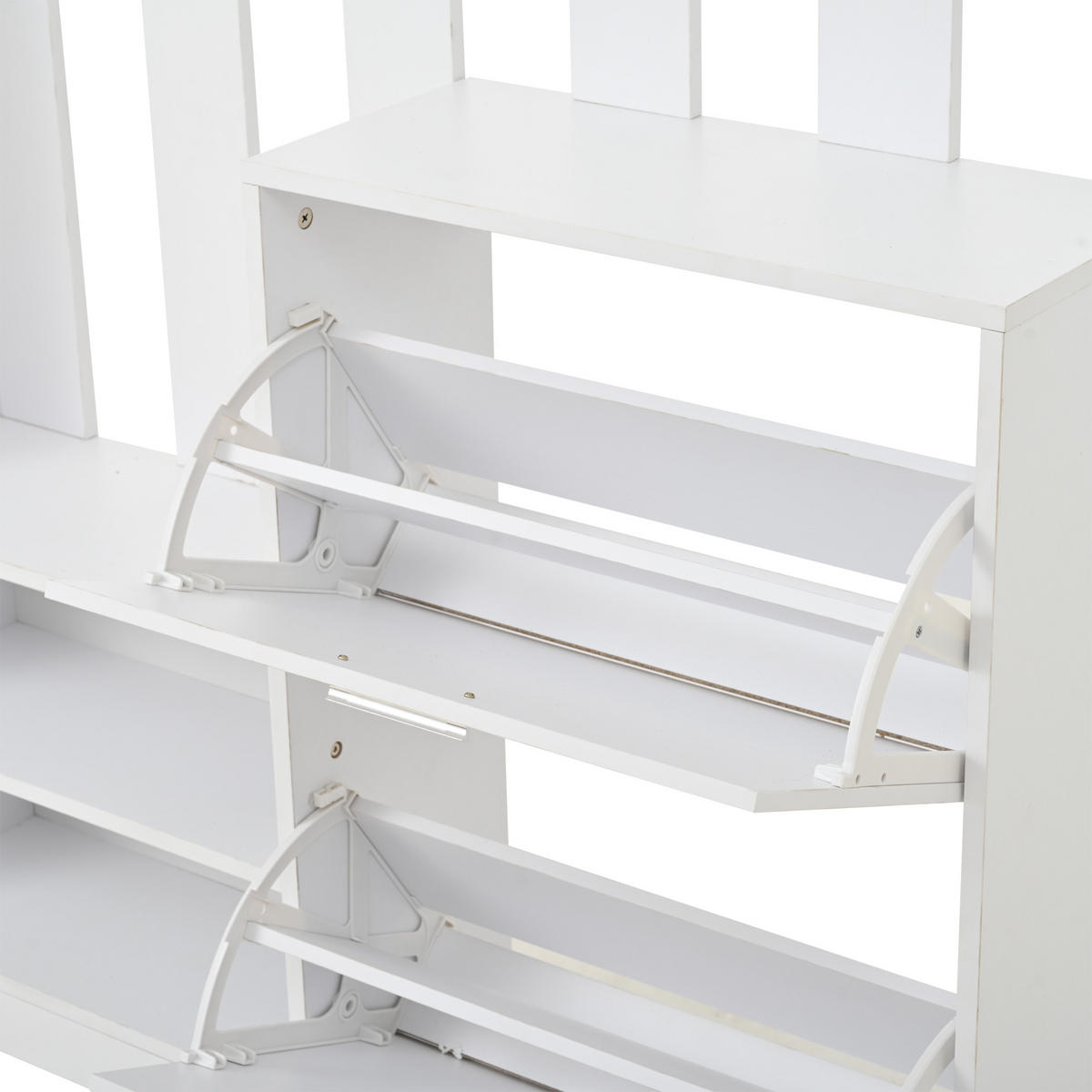 KOMPAKTGARDEROBE Spiegel Schuhschrank Hängeschrank Weiß - Weiß, Holzwerkstoff (135/180/25cm) - FLIEKS