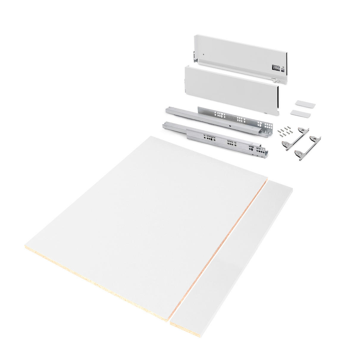 SCHUBLADEGARNITUR Vertex für Küche oder Badezimmer, Höhe 178 mm, mit Einlegeböden, Modul 900 mm, Weiß lackiert - Weiß, Metall (53/8/88.5cm) - EMUCA