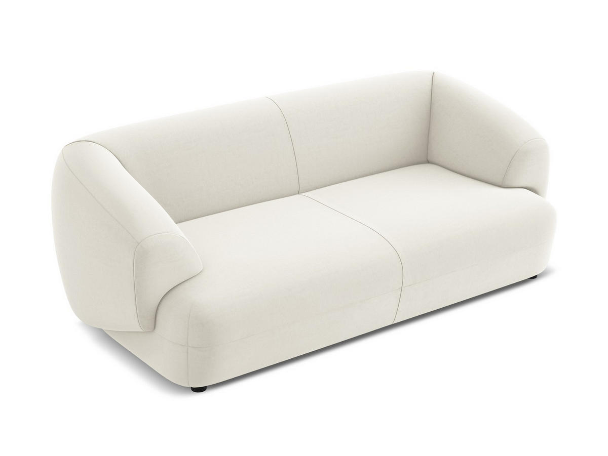 3-SITZER SOFA Samt Stoff Beige - Beige/Creme, Kunststoff/Textil (212/81/98cm) - Makamii
