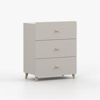 KOMMODE MARIO 3S 90 cm Kaschmir/Kaschmir, drei Schubladen, Holzgriffe - Kaschmir, Holzwerkstoff (80/99/40cm) - imoebel24
