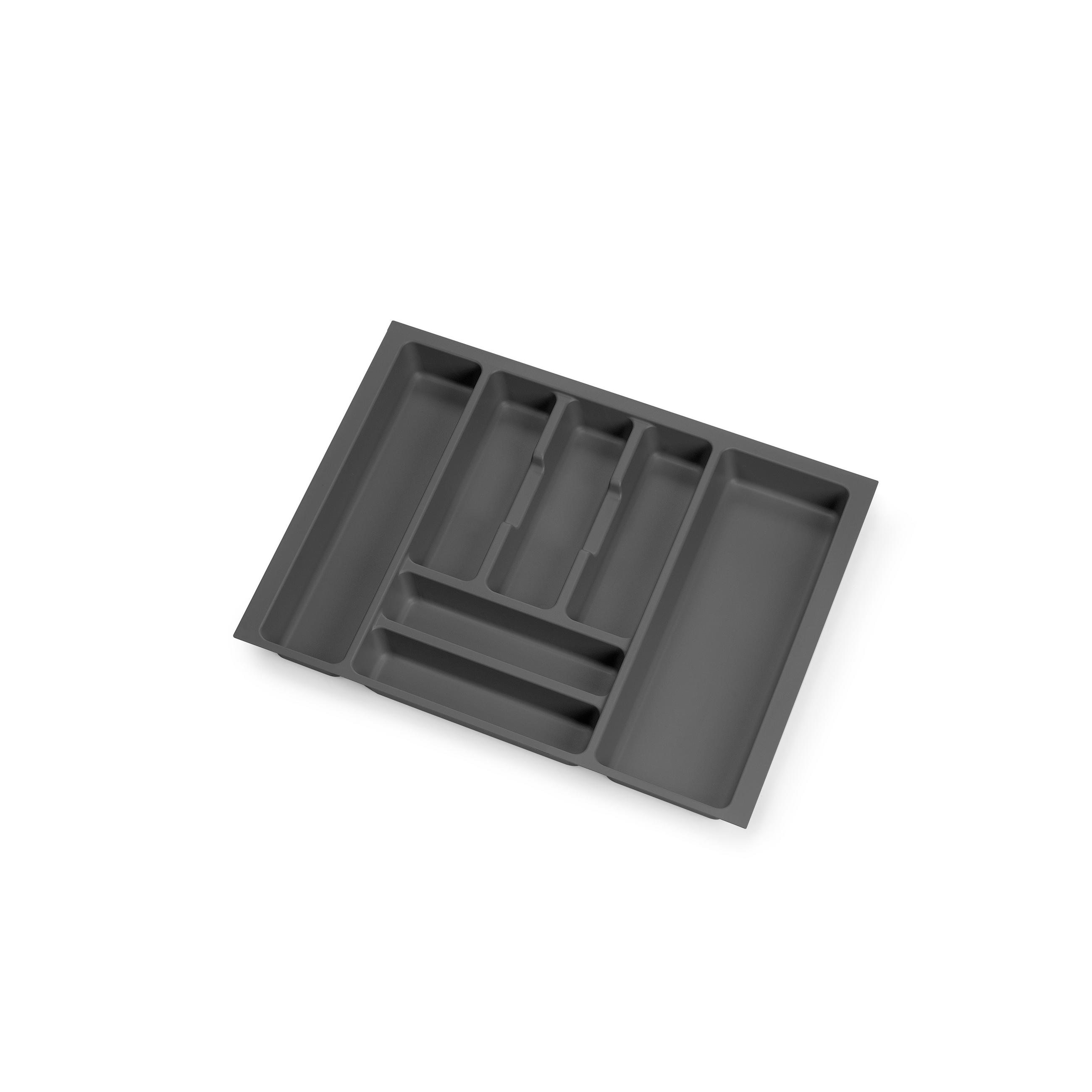 BESTECKEINSATZ Optima Vertex/Concept, Tiefe 500mm, Plattenstärkenstärke 16mm, Modul 600mm, Kunststoff, Anthrazitgrau - Anthrazit, Kunststoff (57.5/5/52cm) - EMUCA