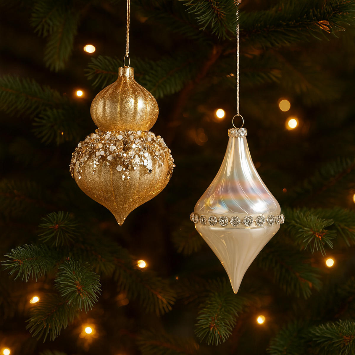 WEIHNACHTSKUGEL Glas CARIN, 8,5x13 cm, Gold, Christbaumkugeln, Weihnachtsdeko Xmas, Christmas Deko - Goldfarben, Glas (8.5/1/13cm) - home&you