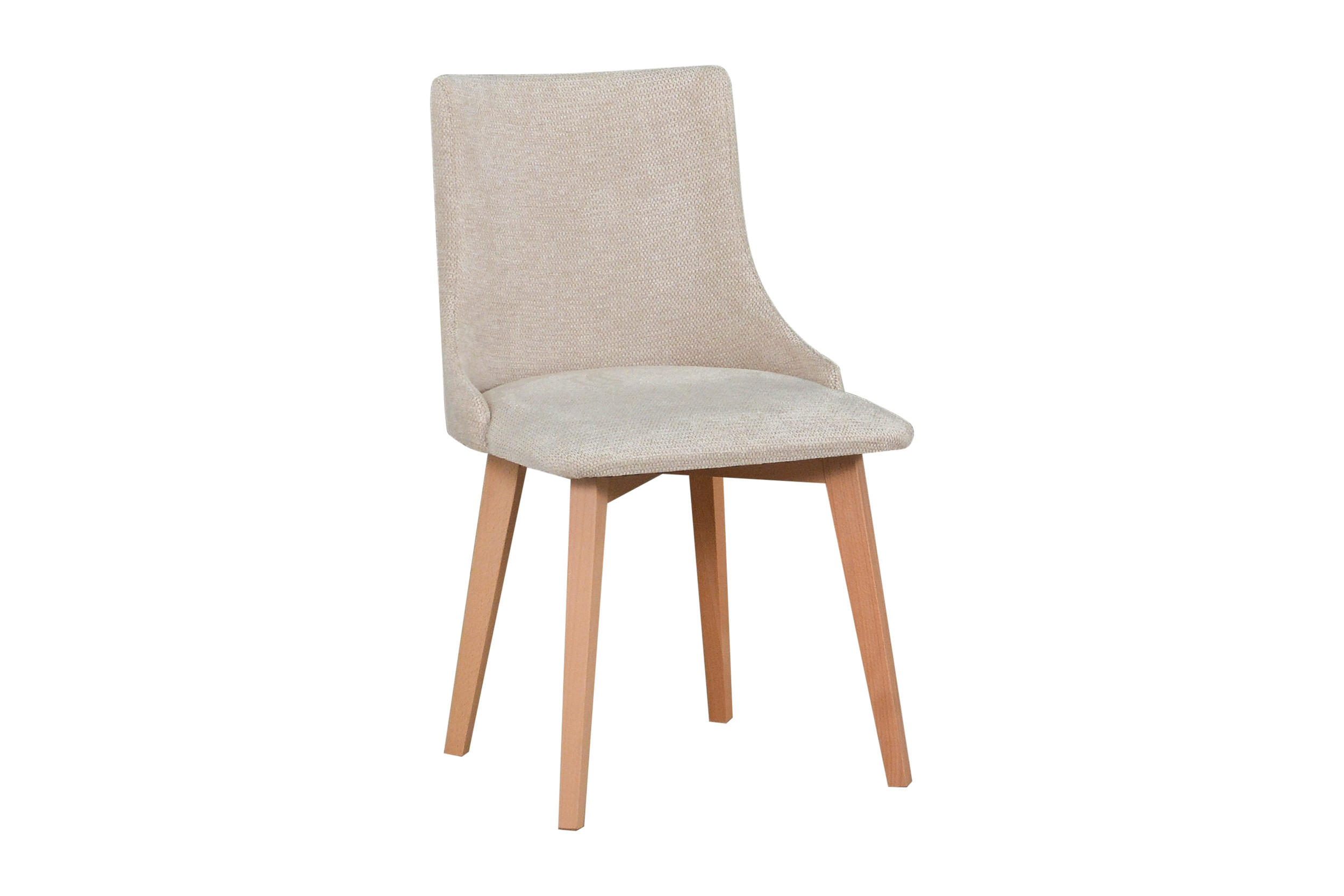 ESSZIMMERSTUHL 4x "MONTI 5", natür buche,aragon 03 - Buchefarben/Creme, Holz (43/87/40cm) - Leaf Design