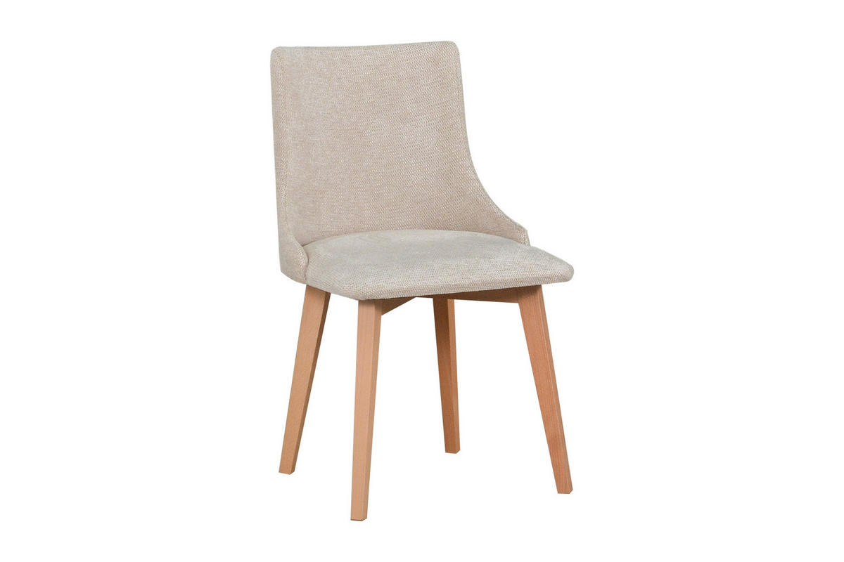 STUHL 2er MONTI 5 , natur buche - Buchefarben/Creme, Holz (45/94/40cm) - Leaf Design