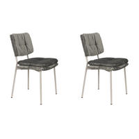ESSZIMMERSTUHL Franck - Grau - 52.5/44/80.5 cm - 2er-Set - Grau, Textil (44/80.5/52.5cm) - Novel