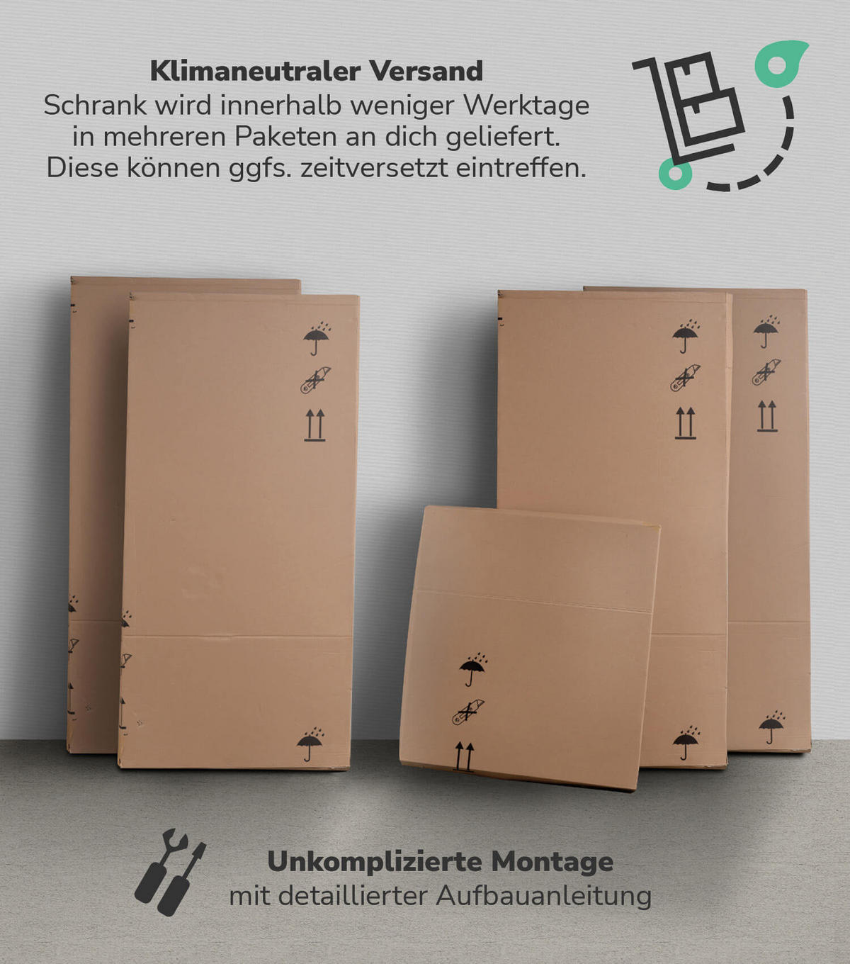KLEIDERSCHRANK Der Grenzenlose - Anthrazit, Holzwerkstoff (120/187/58cm) - Mokebo