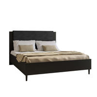 DOPPELBETT Luk III 160/200 cm ohne Matratze, Lattenrost, Bettkasten, schwarz, schwarz - Schwarz, Kunststoff (160/200cm) - Margaret Hadas24