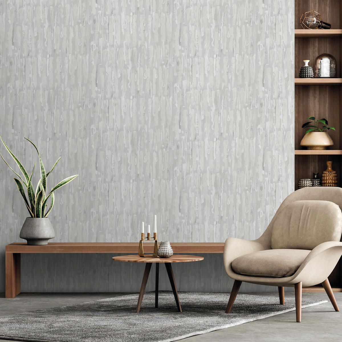 TAPETE Holzoptik 53 cm x 10 m - Grau, Papier (53/1000cm) - Sanders & Sanders
