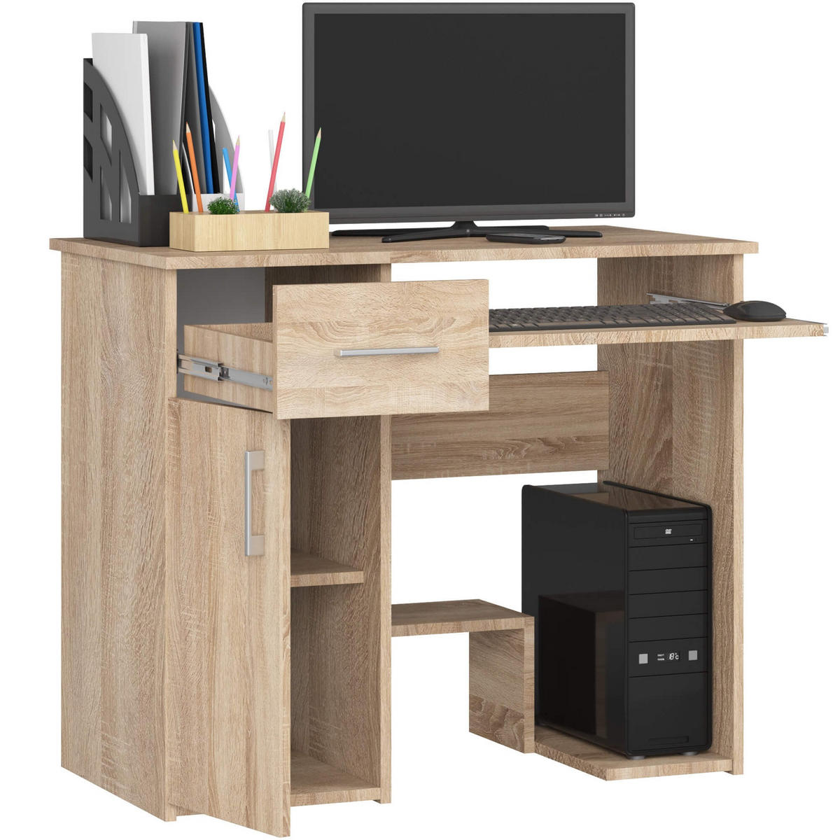 SCHREIBTISCH Eiche Sonoma 74/90/50 - Sonoma Eiche, Holzwerkstoff (50/90/74cm) - RAUMHIRSCH FURNITURE