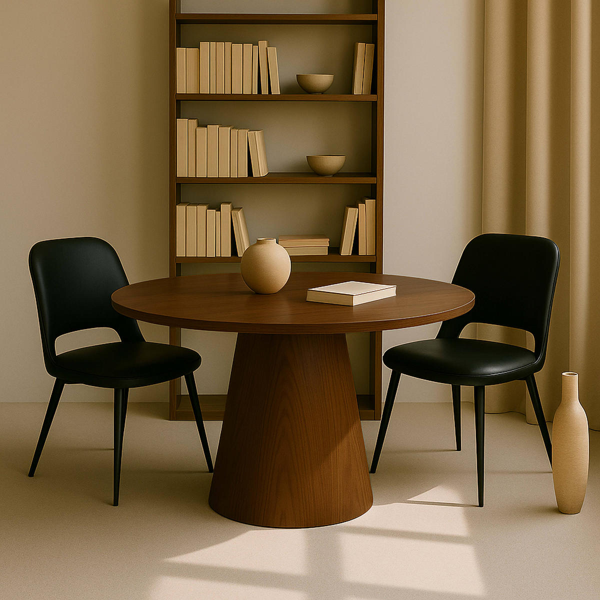 ESSTISCH, dunkles Holzeffekt - Braun, Holz (120/120/75cm) - Oviala