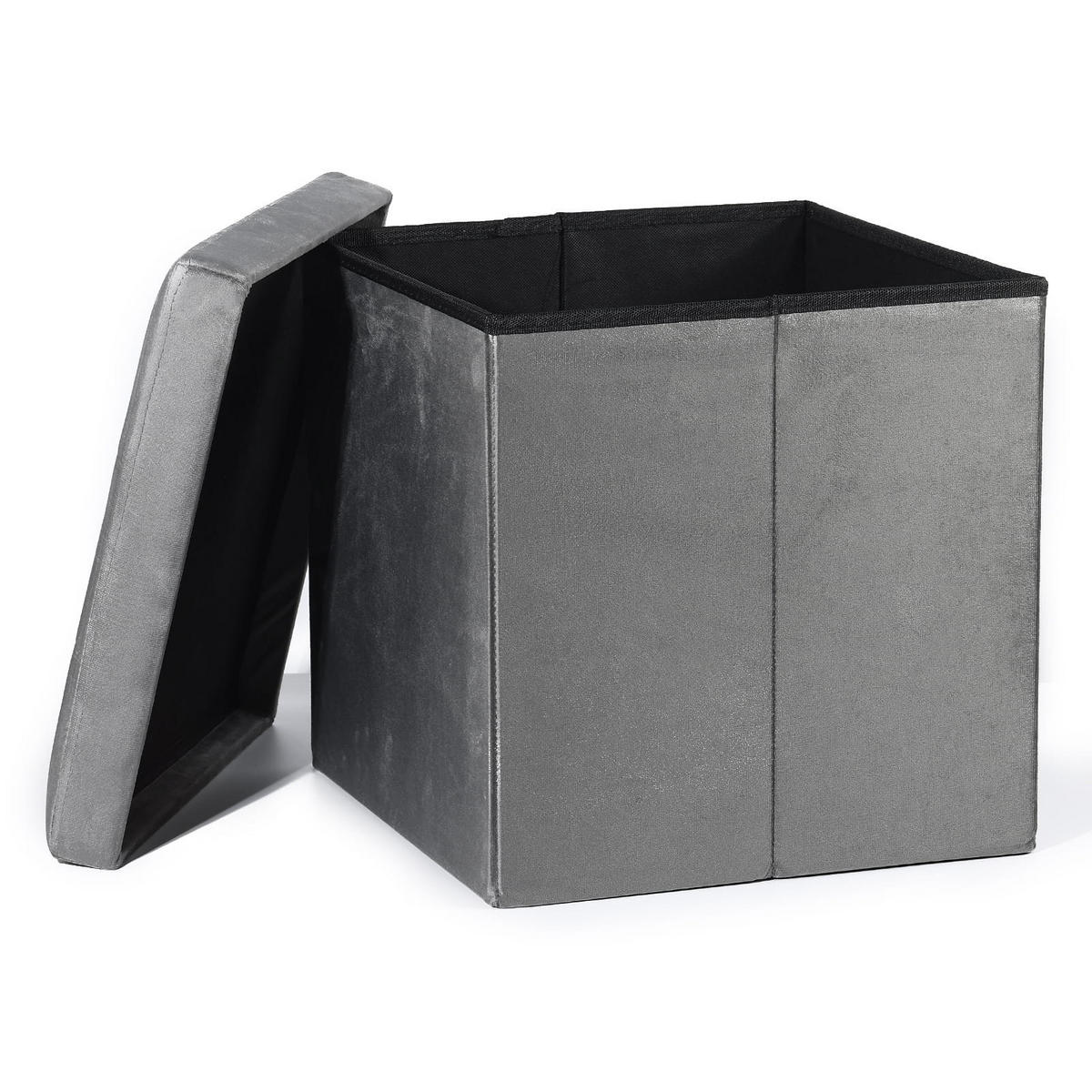 SITZBOX Ravello L mit Knöpfen Samt Grau - Grau, Textil (38/38/38cm) - Komodee