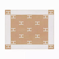WOHNZIMMERDECKE – 130 x 180 cm – Khaki – Kunstkaschmir - Weiß, Textil (180/130cm)