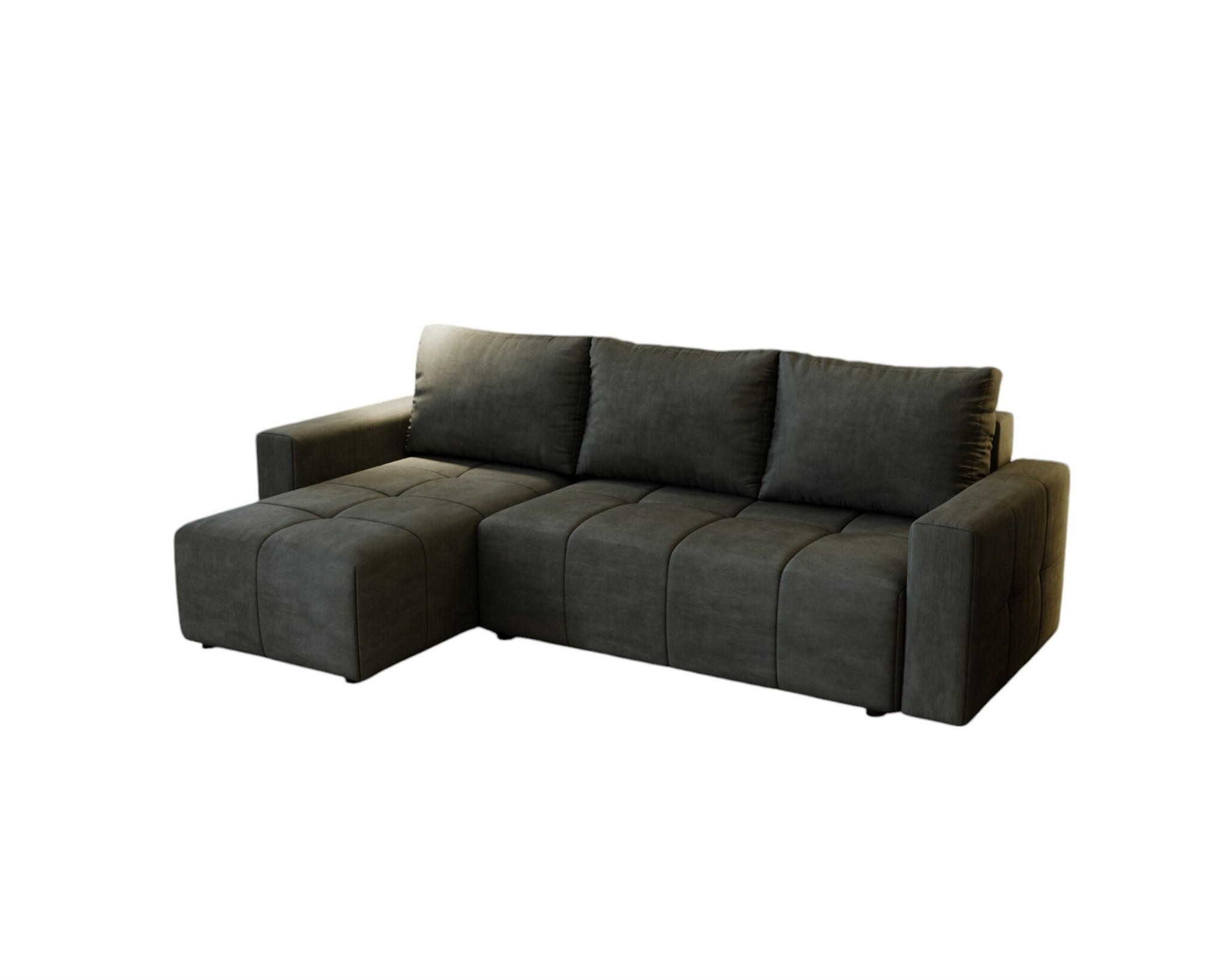 ECKSOFA Noha In Paros - Anthrazit, Holzwerkstoff/Textil (231/142cm) - Fun Möbel