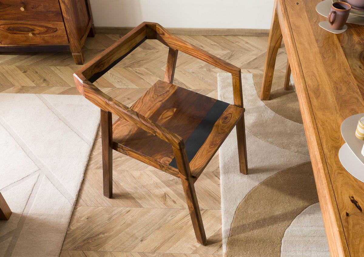 STUHL Massivholz 45 x 51 x 76 cm dunkelbraun ANCONA #200 - Dunkelbraun, Holz (45/76/51cm) - Massivmoebel24