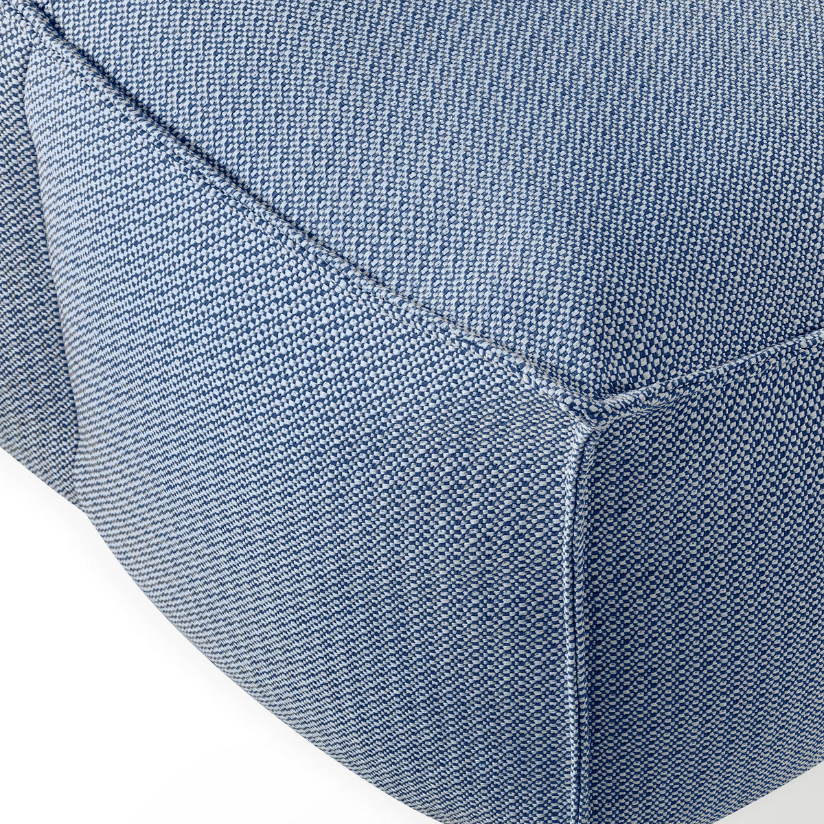 GARTENLOUNGE-HOCKER LOVIA Outdoof Pouf, Marineblau/Weiß - Dunkelblau, Textil (90/41/75cm) - KONSIMO®
