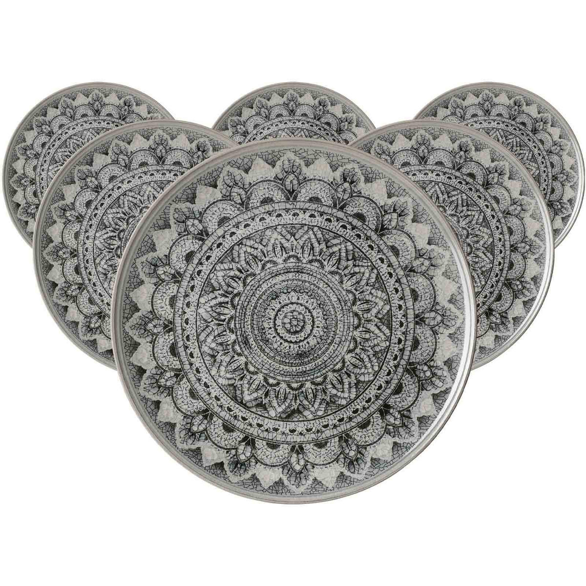 PLATZTELLER Rimini grau ø 32 cm 6er Set - Grau, Keramik (32cm) - Ritzenhoff Breker