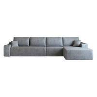 ECKSOFA 340/175/83 cm in Grau aus Cord mit L-Form - Grau, Textil (175/340cm) - Flora Grace