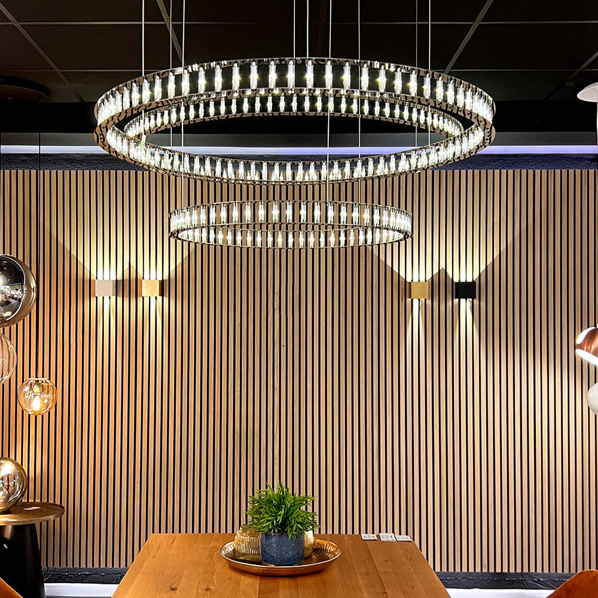 LED-HÄNGELAMPE Atom Ring Schwarzchrom Ø 80cm - Schwarz, Metall (80/80/5cm) - s.luce