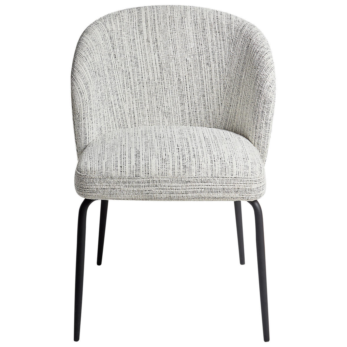 ESSZIMMERSTUHL 2er-Set Weiß/Schwarz Zana - Schwarz/Weiß, Textil (55/80/56cm) - Beliani