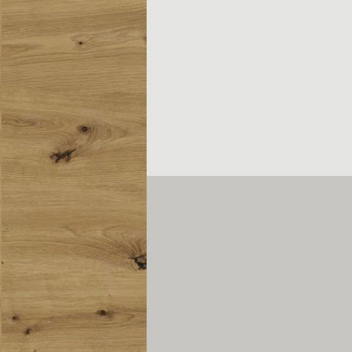 WINKELKÜCHE Avellino eiche artisan / Acryl weiß - Acryl grau matt 16-teilig - Weiß/Grau, Holzwerkstoff (290/207/305cm) - Feldmann-Wohnen