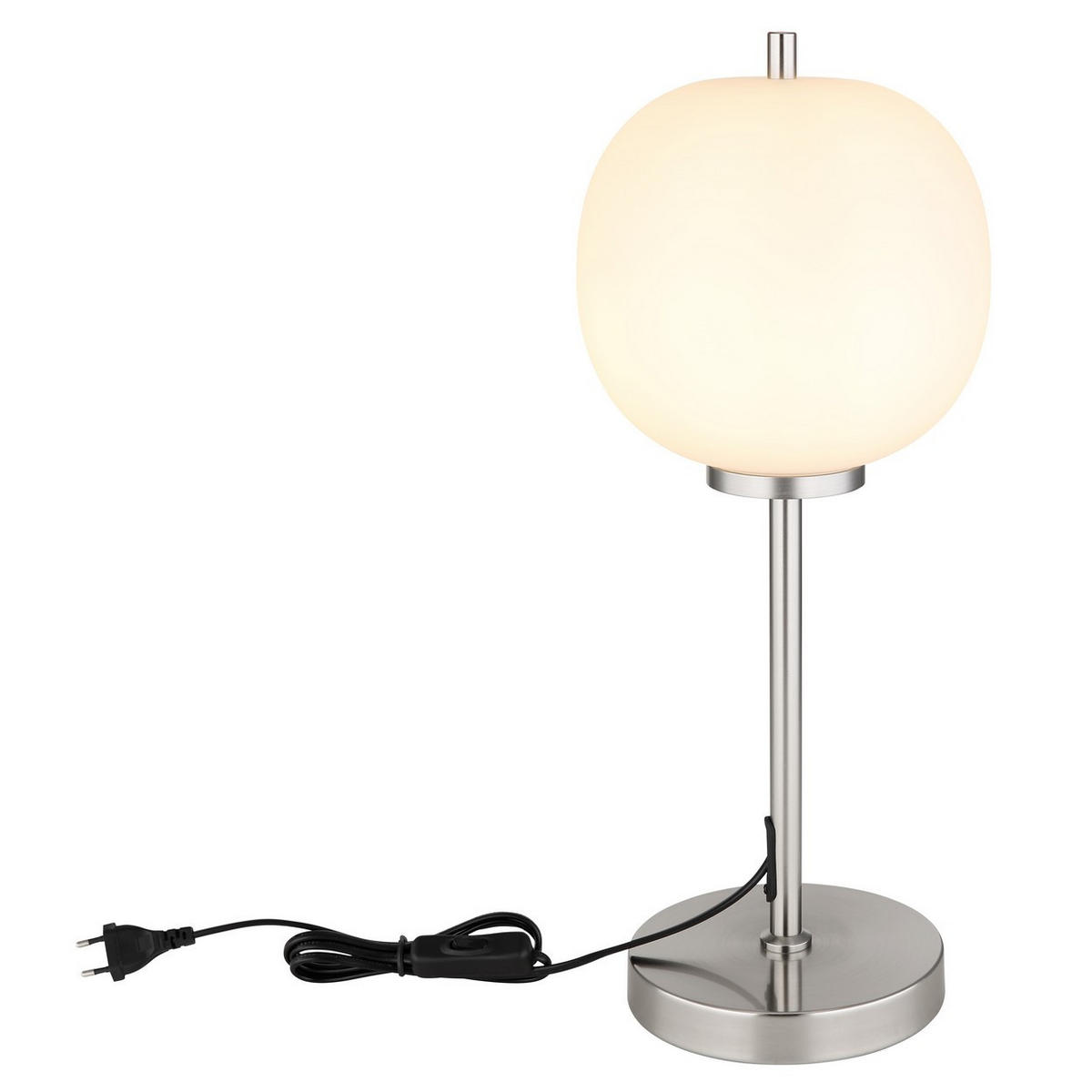 TISCHLEUCHTE BLACKY Metall Silber - Silberfarben, Glas (18.5/18.5/45cm) - Globo Lighting