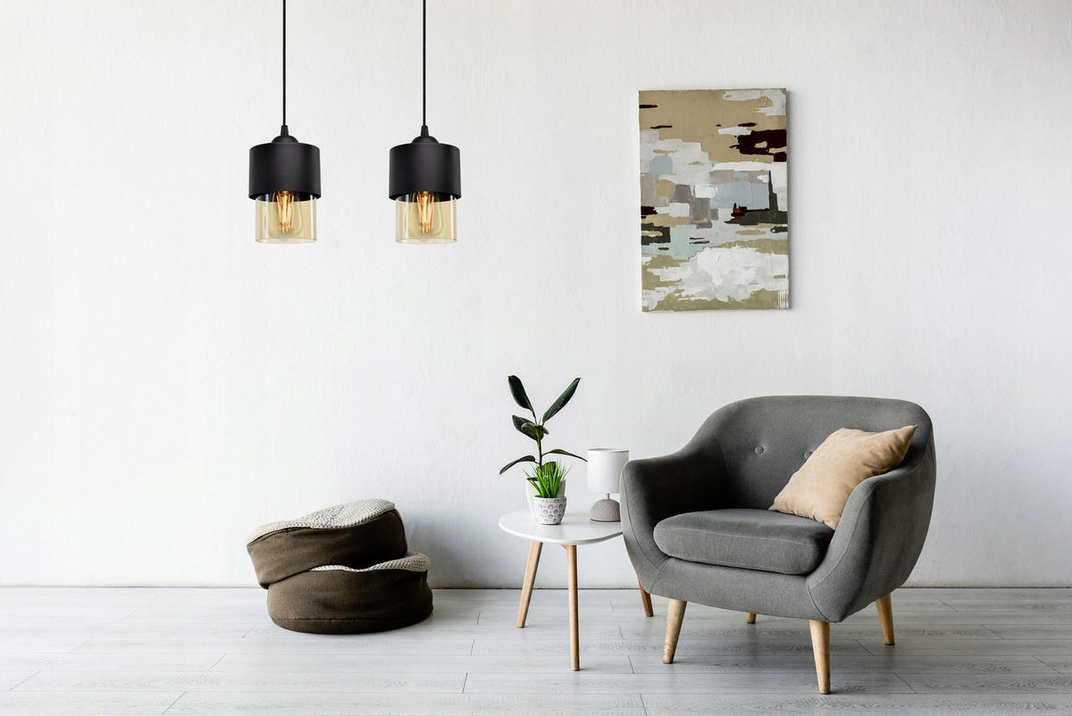 PENDELLEUCHTE Hege - Transparent/Schwarz, Glas/Metall (12/35/80cm) - kiki design