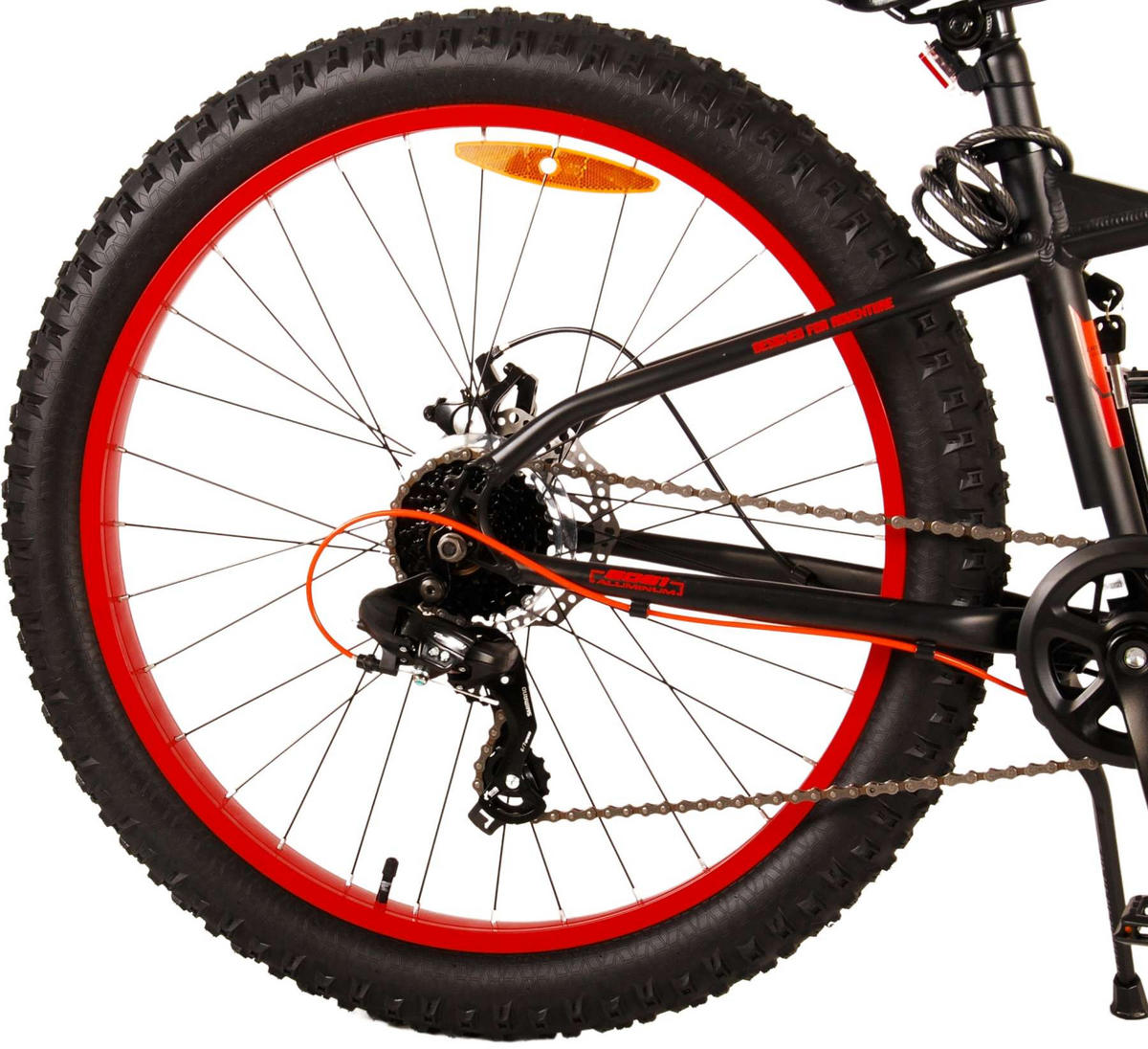 KINDERFAHRRAD Gradient - Jungen - 26 Zoll - 7-Gang - Scheibenbremse - Schwarz - Schwarz/Orange, Metall (77cm) - TPFSports