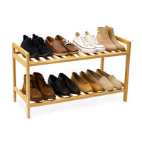 SCHUHREGAL - Hellbraun, Holz (69/40/27cm) - Relaxdays