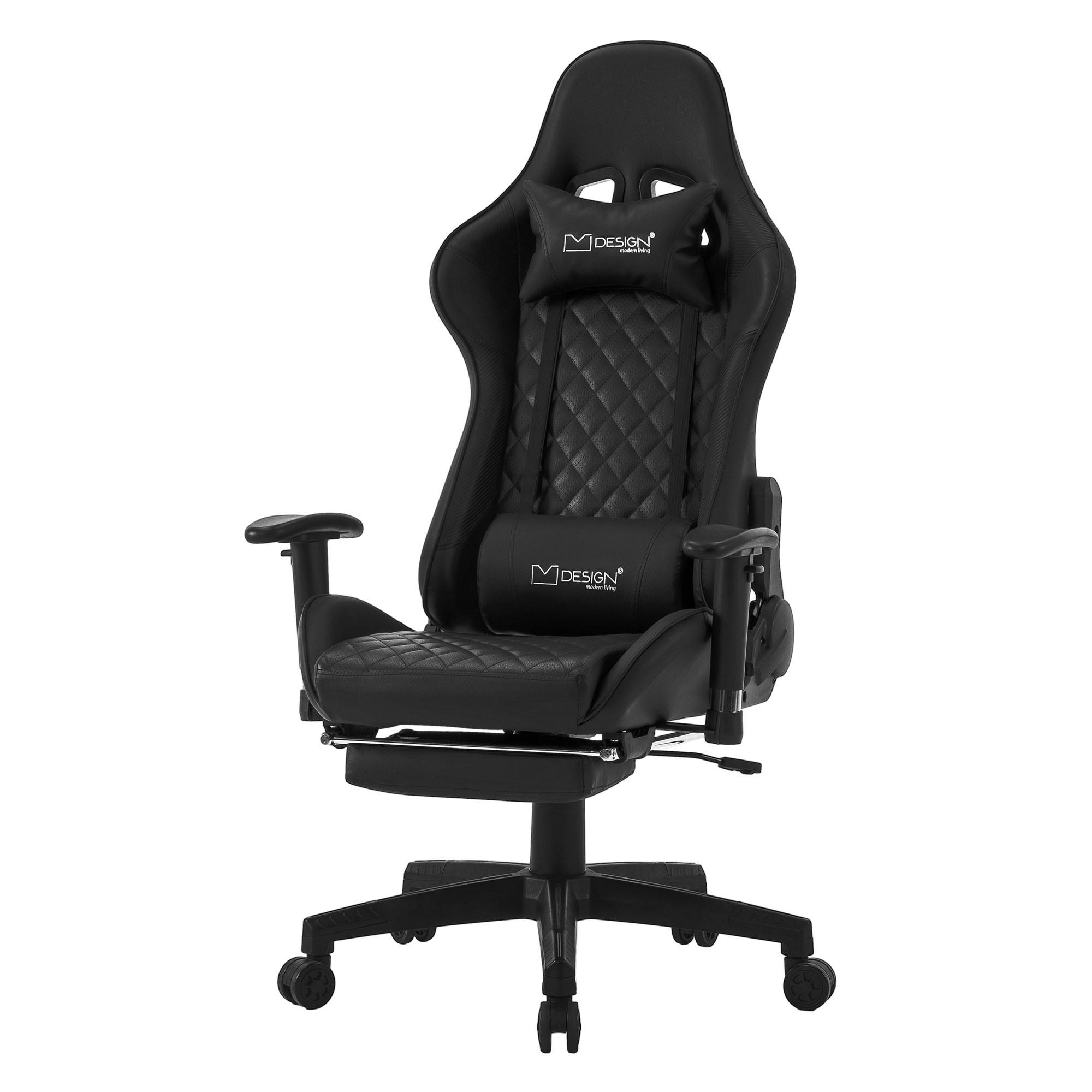 GAMING-STUHL Schwarz-Schwarz - Schwarz, Metall (68/135/73cm) - ML-DESIGN