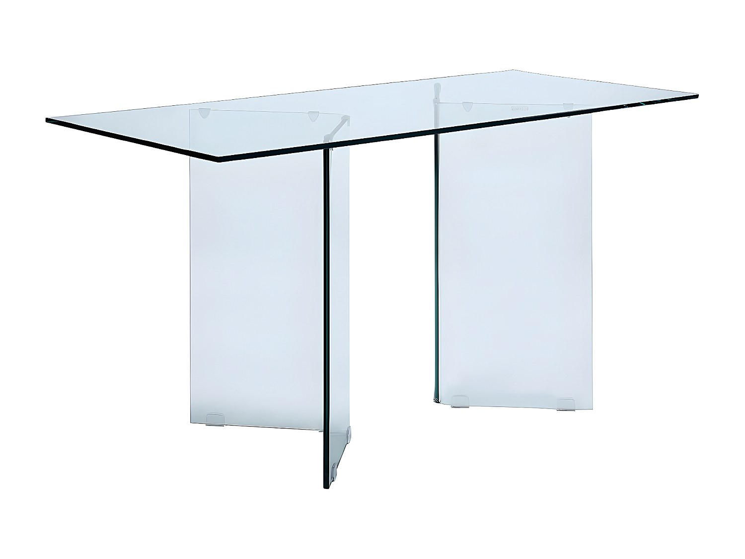 SCHREIBTISCH - Sicherheitsglas - CLARISSA - Transparent, Glas (140/60/75cm) - Vente-Unique