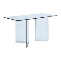 SCHREIBTISCH - Sicherheitsglas - CLARISSA - Transparent, Glas (60/140/75cm) - Vente-Unique