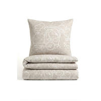 BETTWÄSCHE-GARNITUR Premium Melange Lokomotive kitt, 135x200 cm + 80x80 cm - Beige, Textil (135/200cm) - biberna
