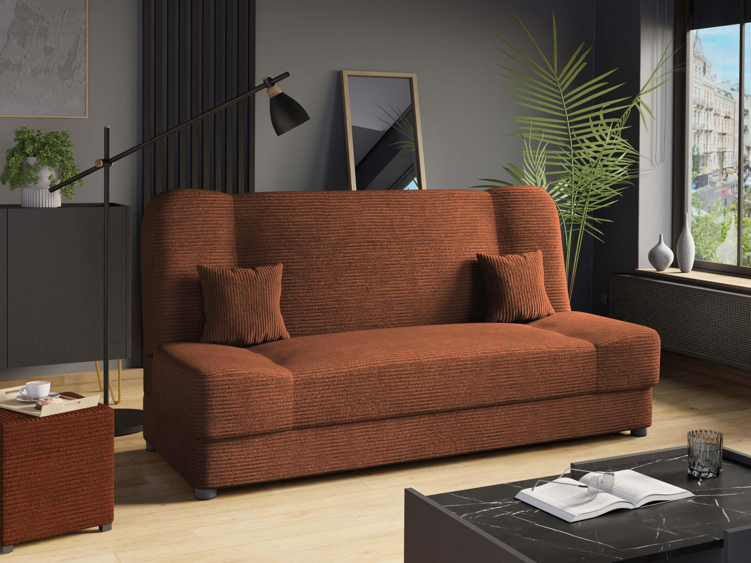 SCHLAFSOFA Jonas Cord - Braun, Holz/Textil (195/86/87cm) - MIRJAN24