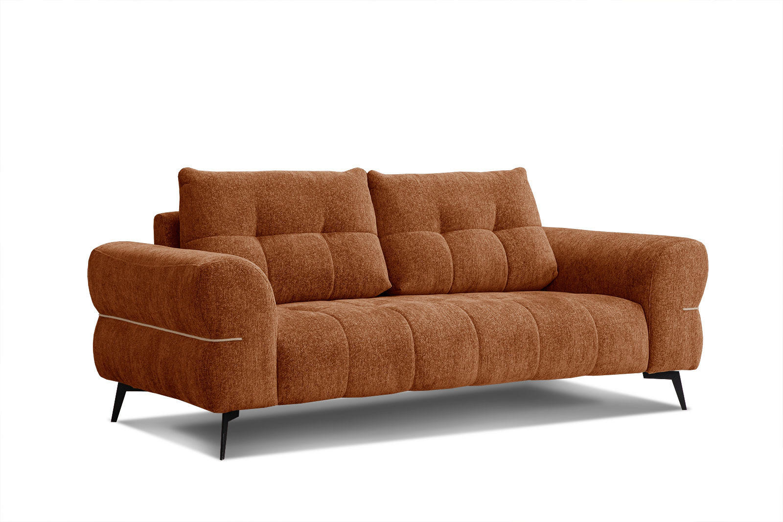 SOFA SALVINI 3-Sitzer, dunkelorange - Dunkelorange/Schwarz, Holzwerkstoff/Textil (176/88/99cm) - Courtois Laville