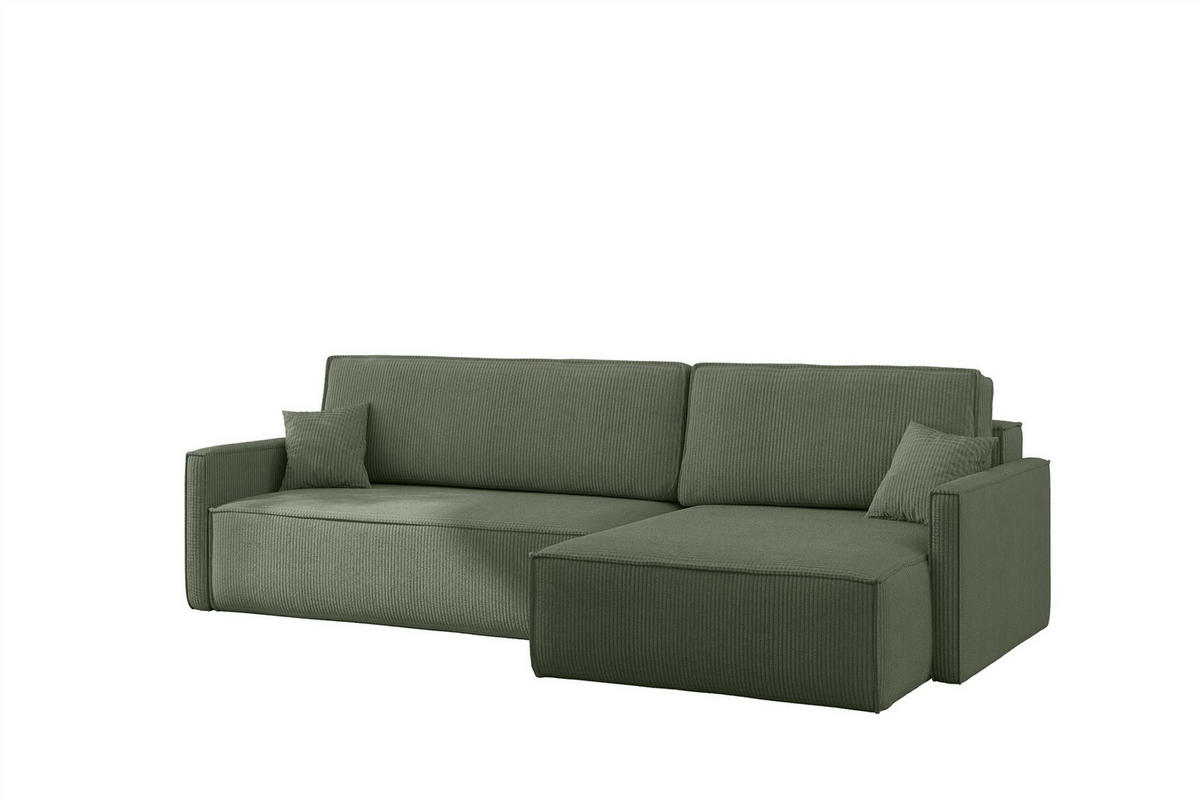 ECKSOFA Louis Scala - Grün, Holzwerkstoff/Textil (250/142cm) - Fun Möbel