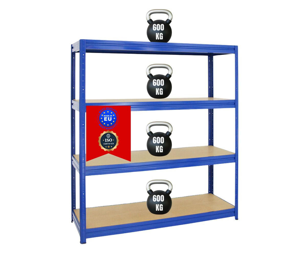 SCHWERLASTREGAL Dino 180x160x60 cm Fachlast 600 kg Blau - Blau, Metall (160/180/60cm) - PROREGAL