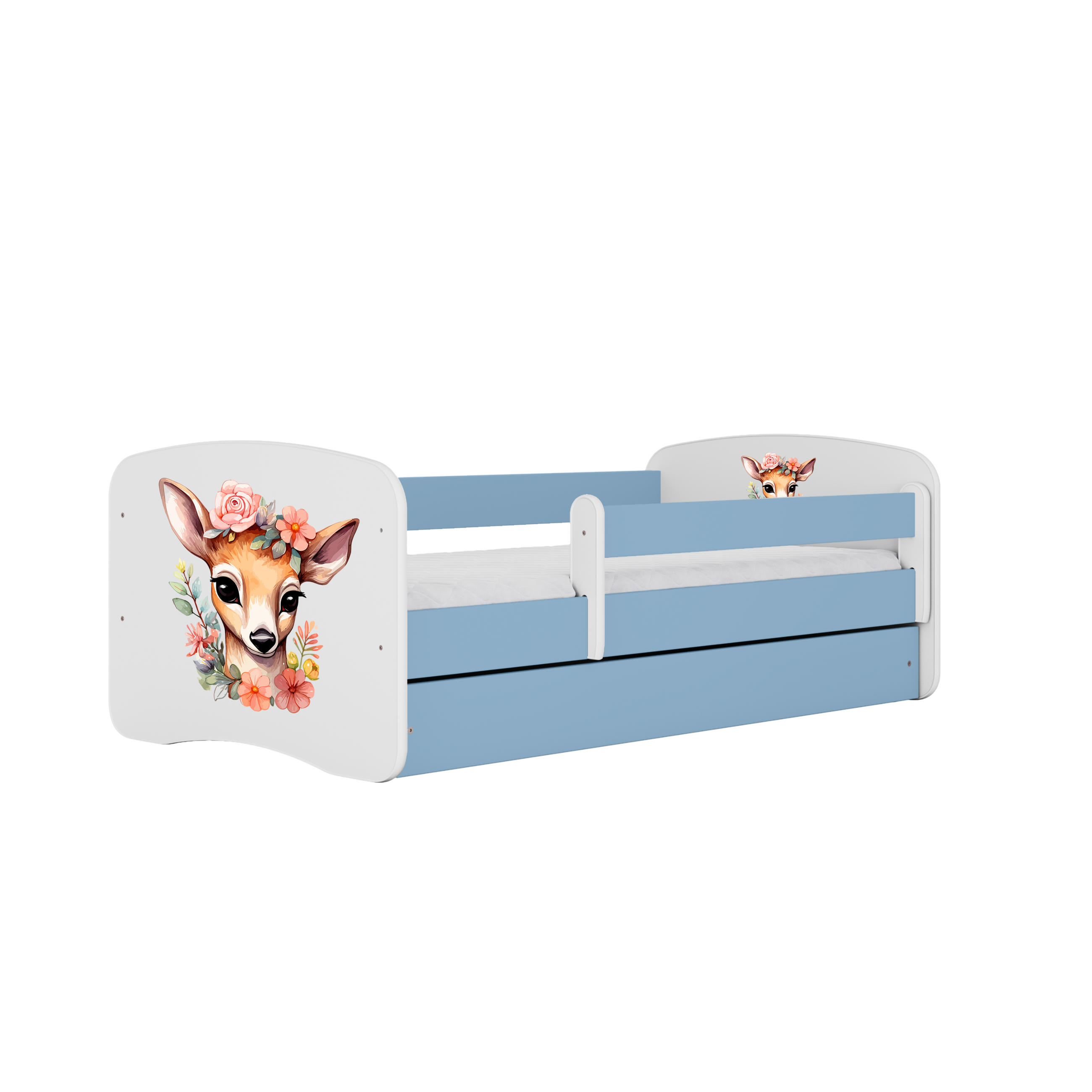 KINDERBETT Bambi mit Schublade 160/80 90/61/164 - Blau, Holzwerkstoff (80/160cm) - RAUMHIRSCH FURNITURE