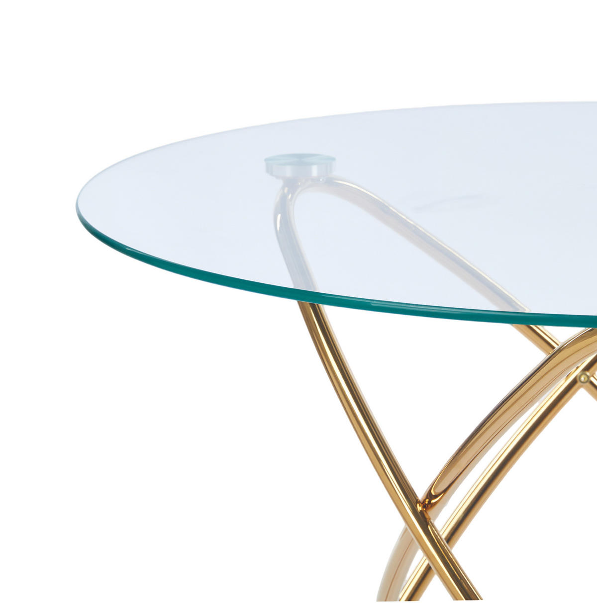 ESSTISCH 80/80/75 cm Goldfarben aus Glas und Metall - Goldfarben, Metall (80/80/75cm) - OKMYHOME