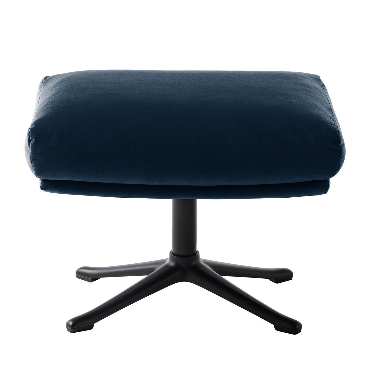 HOCKER mit Kreuzfuß - Schwarz/Dunkelblau, Textil/Metall (54/41/41cm) - home24