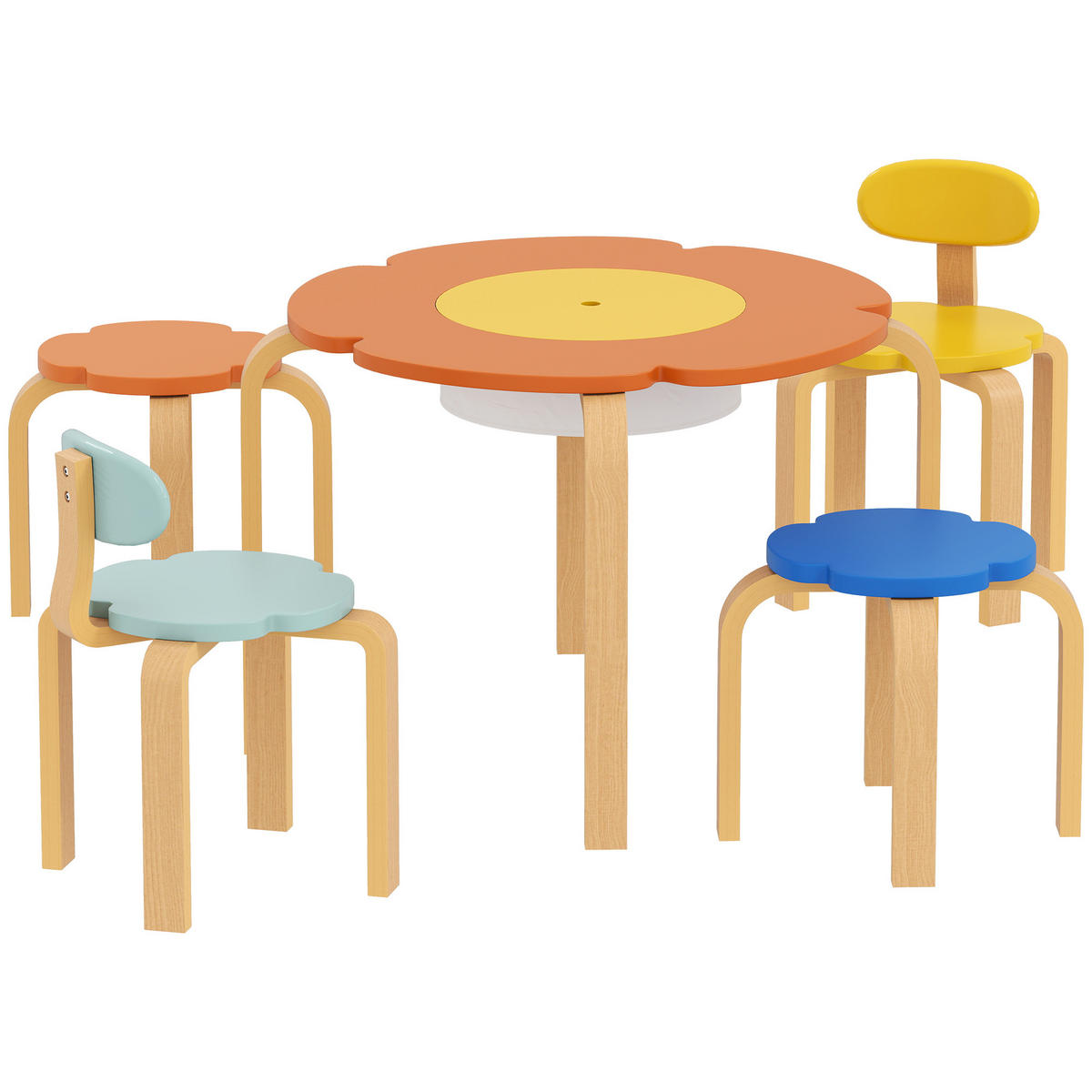KINDERTISCH-SET 5-teiliges DE-10499 Bunt - Multicolor, Metall (69/45/69cm) - ComfortXL