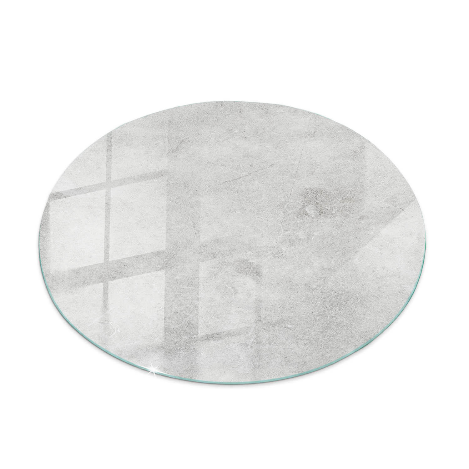 TISCHPLATTE Ø70 cm Betonoptik mit Rissen Rund - Hellgrau/Weiß, Glas (70/70/0.4cm) - TULUP