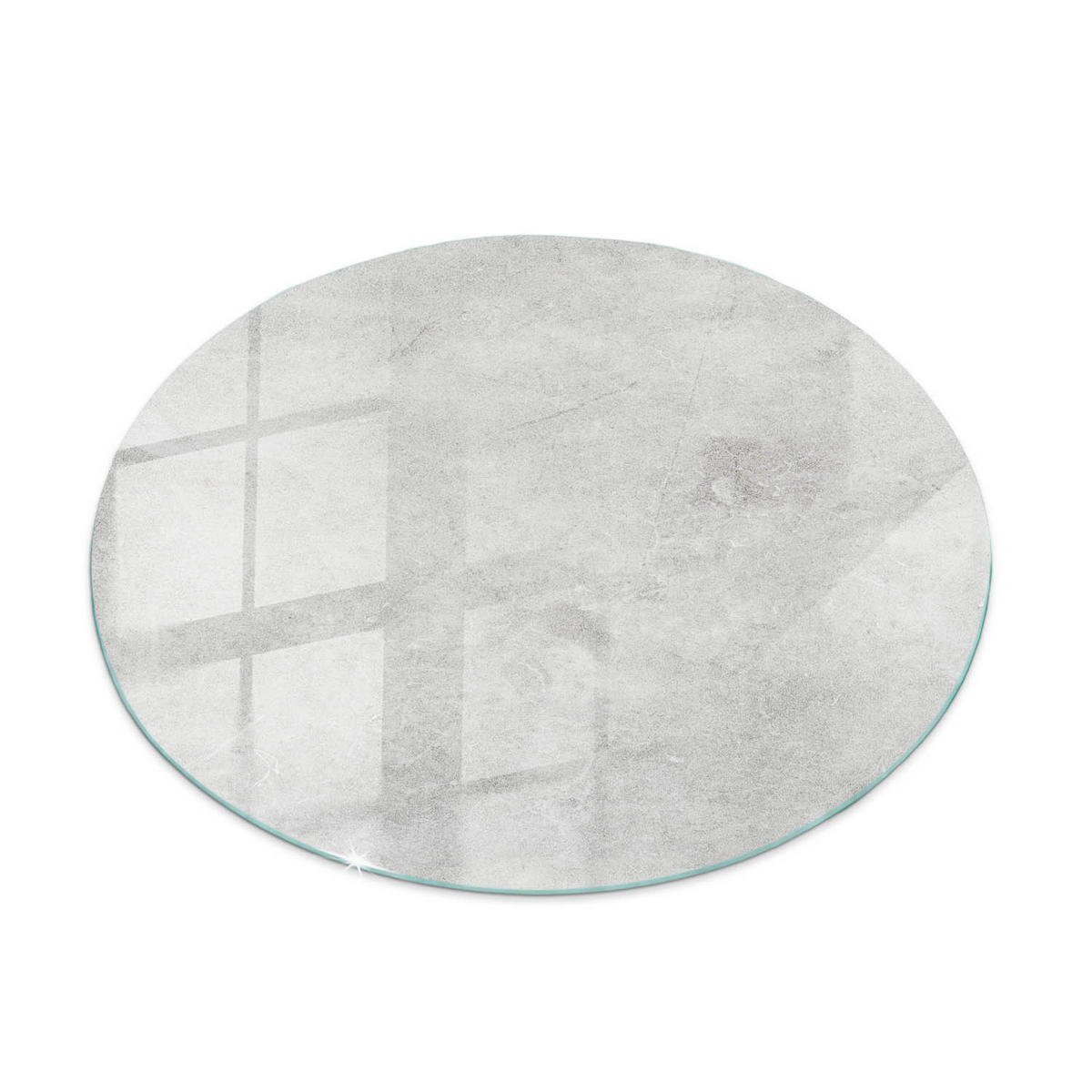 TISCHPLATTE Ø60 cm Betonoptik mit Rissen Rund - Braun/Grau, Glas (60/60/0.4cm) - TULUP