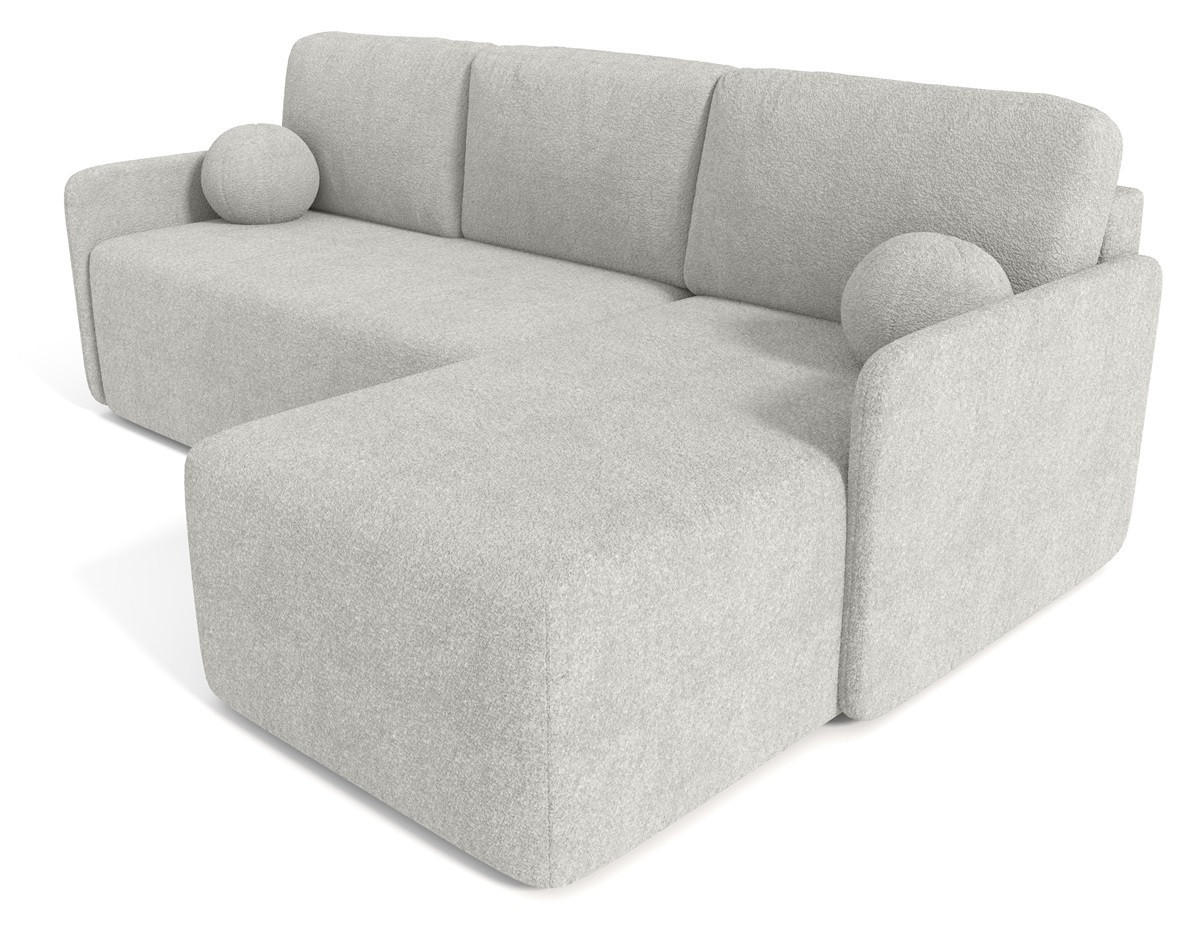 ECKSOFA Grau BLUMEN Boucle Rechts - Grau, Textil (212/142cm) - Sepro Meble