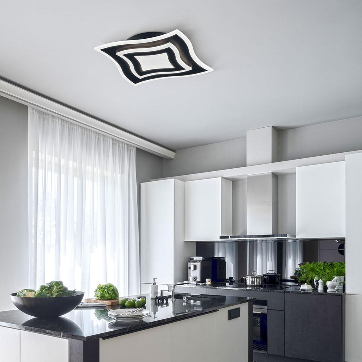 LED DECKENLEUCHTE Metall Schwarz - Schwarz, Metall (32.5/32.5/6cm)