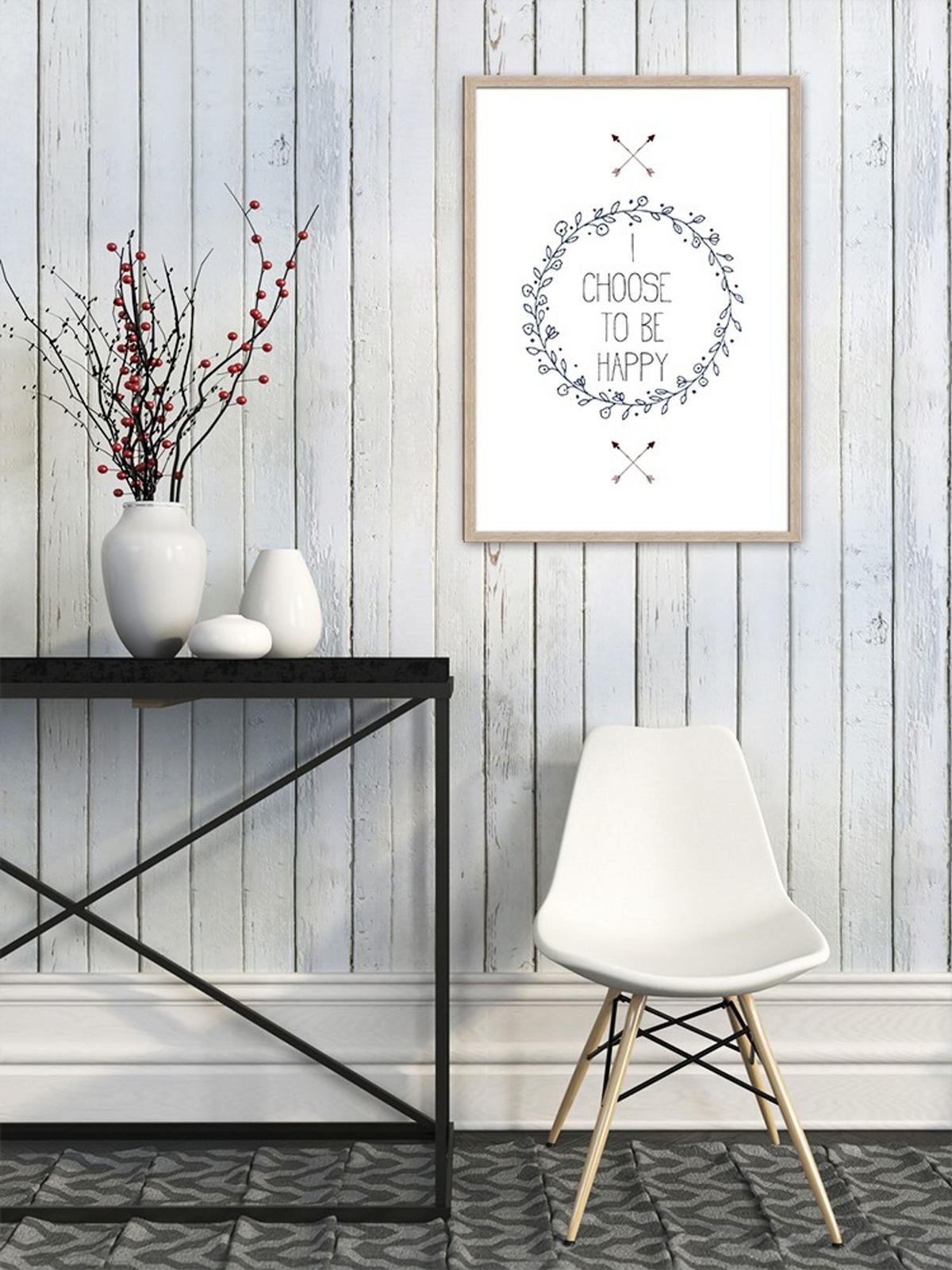 BILD mit Rahmen 51x71 cm Spruch: Englisch Glück - Beige, Holz (51/71cm) - artissimo