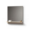 BADSPIEGEL Timavo Greige 60 x 67 cm mit Regal - Greige/Eiche Artisan, Holzwerkstoff (60/67/14cm) - Livinity®
