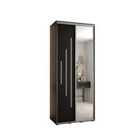 SCHWEBETÜRENSCHRANK 235,2/110/60 2-türig - Silberfarben/Schwarz, Holz/Metall (110/235/60cm) - Abiks Möbel