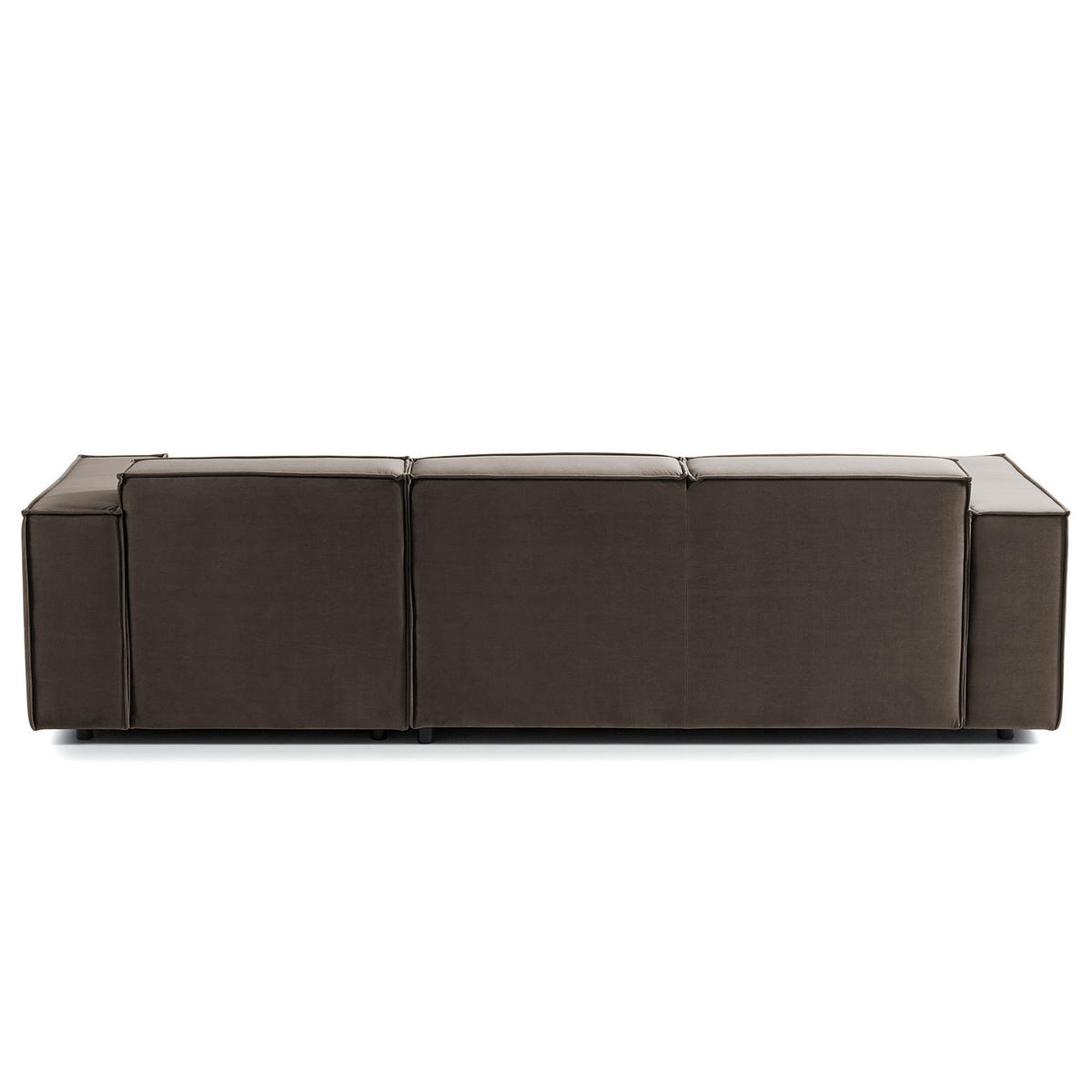 ECKSOFA mit Longchair - Taupe/Schwarz, Kunststoff/Textil (260/177cm) - home24