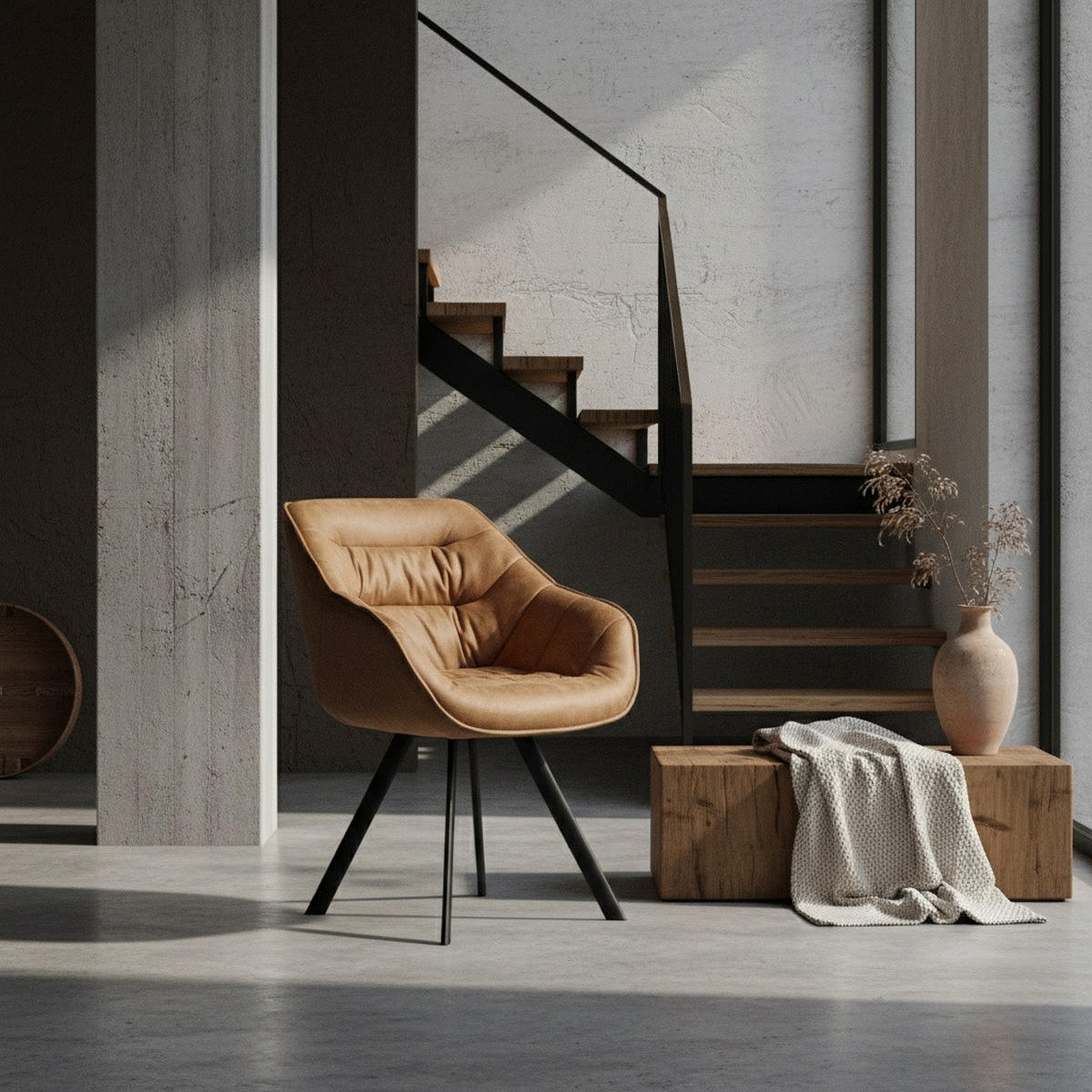 ESSZIMMERSTUHL Samtbezug mit Metallgestell Modern gepolstert, Beige - Beige/Schwarz, Textil/Metall (64/85/60cm) - KADIMA DESIGN