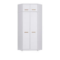 ECKKLEIDERSCHRANK+SCHRANKAUFSATZ GRANT G8+G15/B WEIß 91/235/91 - Weiß, Holzwerkstoff (91/235/91cm) - Marmex Möbel
